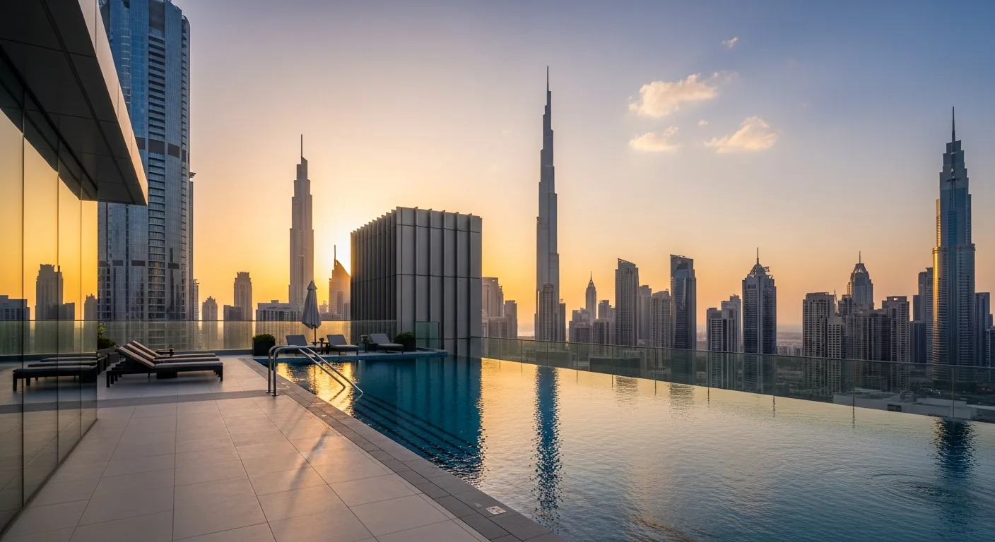 Dubai skyline at dusk
